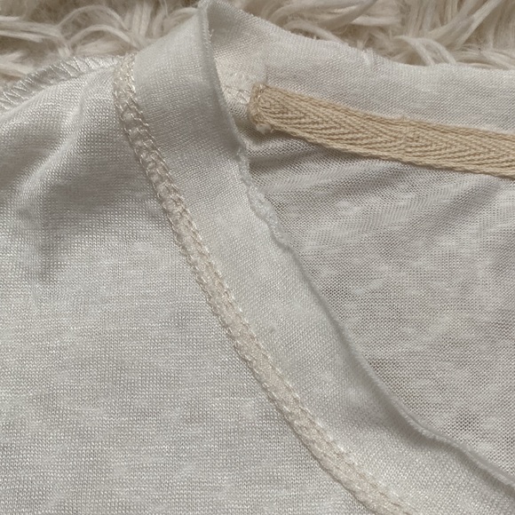 Hem & Thread Camo Exposed Hem Top 💗 White Olive & Brown - Picture 8 of 15